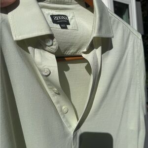 Zegna Men's Light Green Polo Shirt
